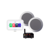 N-Joy badkamerradio met twist speaker set in mat chroom, controller (IPX7), wand lader en bluetooth versterker 30 WATT