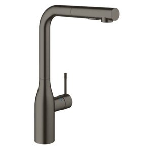 Grohe Essence New keukenkraan L-uitloop dual spray hard Graphite Geborsteld