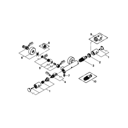 Grohe Grohe Grohtherm 1000 Cosm.M douchethermostaat cool Sunrise Geborsteld