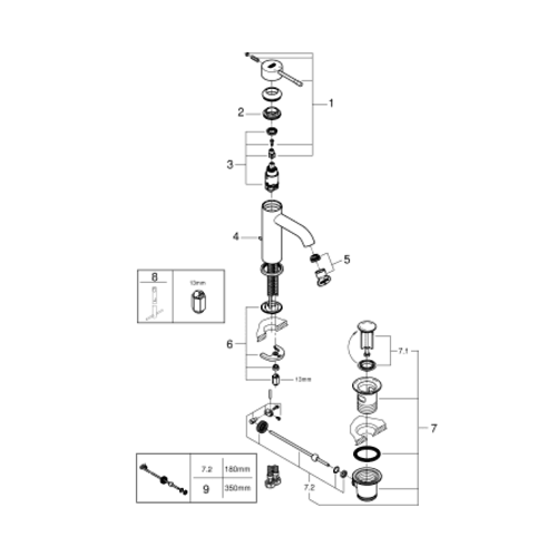 Grohe Grohe Essence New wastafelkraan met waste warm Sunset Geborsteld