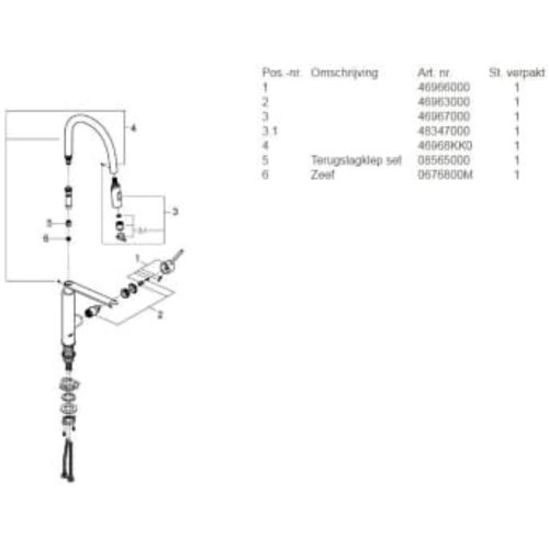 Grohe Grohe Concetto keukenkraan met uittrekbare kraanuitloop Chroom-zwart