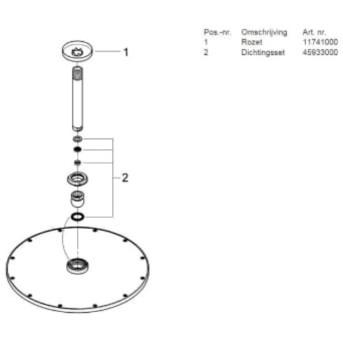 Grohe Grohe Rainshower Cosmopolitan hoofddoucheset met plafondarm Chroom