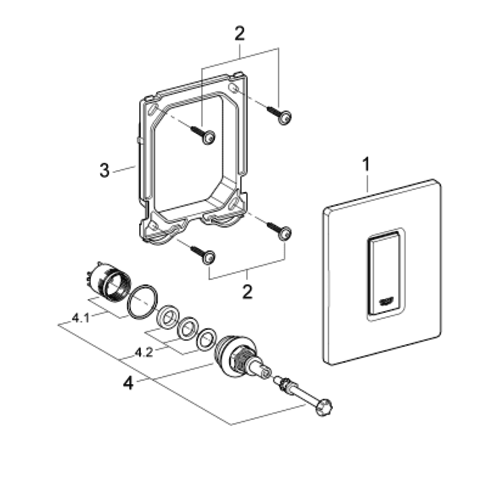 Grohe Grohe Skate Cosmopolitan urinoir bedieningsplaat mat Chroom