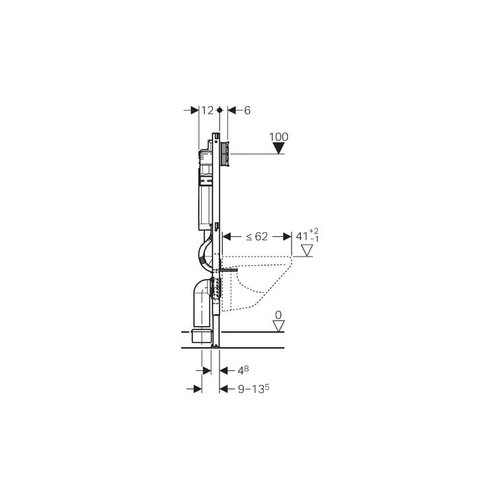 Geberit Geberit UP320 Duofix compleet wc-element incl. inbouwreservoir voor hangend toilet, afmetingen 112x50x12 cm - 111.308.00.5