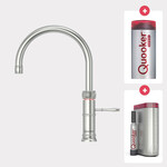 Quooker Classic Fusion round kokendwaterkraan opbouw uitloop draaibaar met Combi+ reservoir & Cube reservoir RVS Quooker Quooker Classic Fusion round kokendwaterkraan opbouw uitloop draaibaar met Combi+ reservoir & Cube reservoir RVS