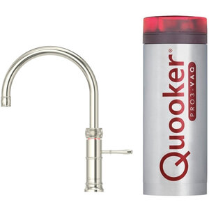 Quooker Quooker Classic Fusion round kokendwaterkraan opbouw uitloop draaibaar met Pro3 reservoir Glans nikkel Quooker Classic Fusion round kokendwaterkraan opbouw uitloop draaibaar met Pro3 reservoir Glans nikkel