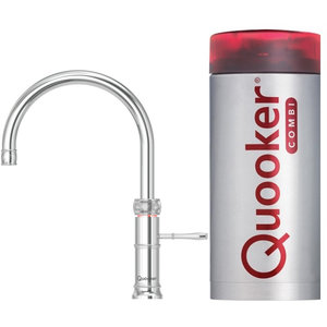 Quooker Quooker Classic Fusion round kokendwaterkraan opbouw uitloop draaibaar met Combi reservoir Chroom Quooker Classic Fusion round kokendwaterkraan opbouw uitloop draaibaar met Combi reservoir Chroom