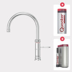 Quooker Quooker Classic Fusion round kokendwaterkraan opbouw uitloop draaibaar met Pro3 reservoir & Cube reservoir Chroom