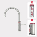 Quooker Classic Fusion round kokendwaterkraan opbouw uitloop draaibaar met Pro3 reservoir & Cube reservoir RVS Quooker Quooker Classic Fusion round kokendwaterkraan opbouw uitloop draaibaar met Pro3 reservoir & Cube reservoir RVS