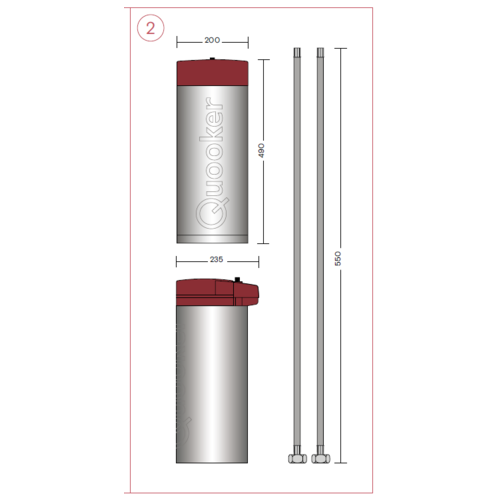 Quooker Classic Fusion square kokendwaterkraan opbouw uitloop draaibaar met Combi reservoir & Cube reservoir RVS Quooker Quooker Classic Fusion square kokendwaterkraan opbouw uitloop draaibaar met Combi reservoir & Cube reservoir RVS