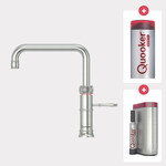 Quooker Classic Fusion square kokendwaterkraan opbouw uitloop draaibaar met Combi reservoir & Cube reservoir RVS Quooker Quooker Classic Fusion square kokendwaterkraan opbouw uitloop draaibaar met Combi reservoir & Cube reservoir RVS