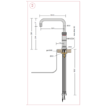 Quooker Classic Fusion square kokendwaterkraan opbouw uitloop draaibaar met Combi reservoir & Cube reservoir RVS Quooker Quooker Classic Fusion square kokendwaterkraan opbouw uitloop draaibaar met Combi reservoir & Cube reservoir RVS