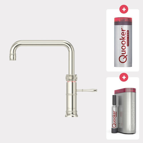 Quooker Classic Fusion square kokendwaterkraan opbouw uitloop draaibaar met Pro3 reservoir & Cube reservoir Glans nikkel Quooker Quooker Classic Fusion square kokendwaterkraan opbouw uitloop draaibaar met Pro3 reservoir & Cube reservoir Glans nikkel