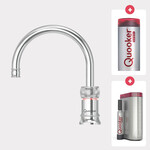 Quooker Classic Nordic round kokendwaterkraan opbouw uitloop draaibaar met Combi+ reservoir & Cube reservoir Chroom Quooker Quooker Classic Nordic round kokendwaterkraan opbouw uitloop draaibaar met Combi+ reservoir & Cube reservoir Chroom