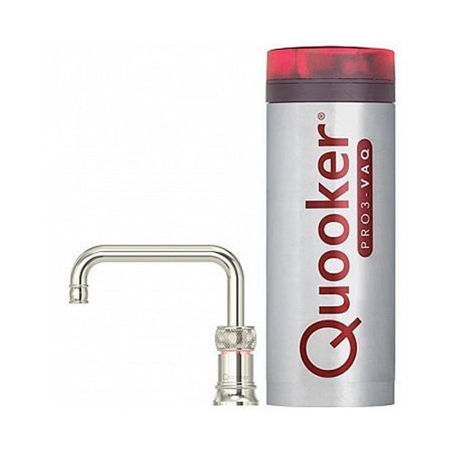Quooker Classic Nordic square kokendwaterkraan opbouw uitloop draaibaar met Pro3 reservoir Glans nikkel Quooker Quooker Classic Nordic square kokendwaterkraan opbouw uitloop draaibaar met Pro3 reservoir Glans nikkel