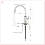 Quooker Quooker Flex keukenkraan koud, warm en kokend water inclusief uittrekbare uitloop met Combi+ reservoir Chroom