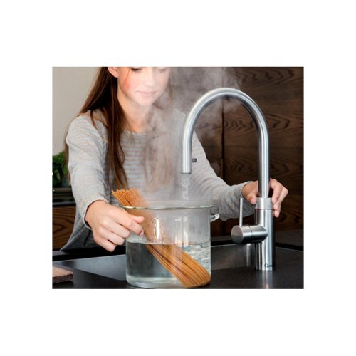 Quooker Quooker Flex keukenkraan koud, warm en kokend water inclusief uittrekbare uitloop met Combi+ reservoir RVS