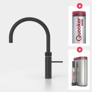 Quooker Quooker Flex kokendwaterkraan opbouw uitloop draaibaar met uittrekbare uitloop met Combi+ reservoir & Cube reservoir Zwart Quooker Flex kokendwaterkraan opbouw uitloop draaibaar met uittrekbare uitloop met Combi+ reservoir & Cube reservoir Zwart