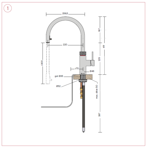 Quooker Flex kokendwaterkraan opbouw uitloop draaibaar met uittrekbare uitloop met Combi+ reservoir & Cube reservoir Zwart Quooker Quooker Flex kokendwaterkraan opbouw uitloop draaibaar met uittrekbare uitloop met Combi+ reservoir & Cube reservoir Zwart