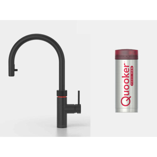 Quooker Flex kokendwaterkraan opbouw uitloop draaibaar met uittrekbare uitloop met Pro3 reservoir Zwart Quooker Quooker Flex kokendwaterkraan opbouw uitloop draaibaar met uittrekbare uitloop met Pro3 reservoir Zwart
