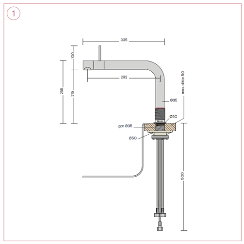 Quooker Front kokendwaterkraan opbouw met Combi reservoir RVS Quooker Quooker Front kokendwaterkraan opbouw met Combi reservoir RVS