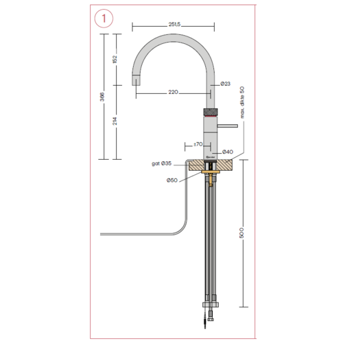 Quooker Fusion Round keukenkraan koud, en kokend water met PRO3 reservoir Zwart Quooker Quooker Fusion Round keukenkraan koud, en kokend water met PRO3 reservoir Zwart