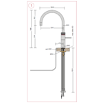 Quooker Fusion round kokendwaterkraan opbouw uitloop draaibaar met Combi+ reservoir & Cube reservoir Verguld Quooker Quooker Fusion round kokendwaterkraan opbouw uitloop draaibaar met Combi+ reservoir & Cube reservoir Verguld