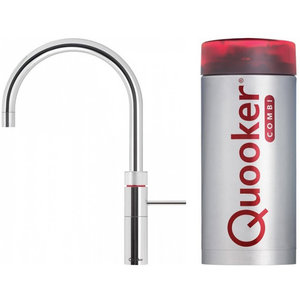 Quooker Fusion round kokendwaterkraan opbouw uitloop draaibaar met Combi+ reservoir Chroom