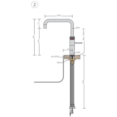 Quooker Fusion Square keukenkraan koud, warm en kokend water met COMBI reservoir Zwart Quooker Quooker Fusion Square keukenkraan koud, warm en kokend water met COMBI reservoir Zwart