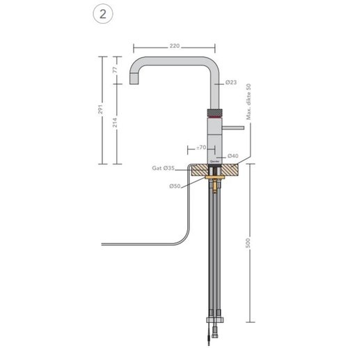 Quooker Fusion Square keukenkraan koud, warm en kokend water met COMBI reservoir Messing patina Quooker Quooker Fusion Square keukenkraan koud, warm en kokend water met COMBI reservoir Messing patina