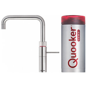 Quooker Fusion Square keukenkraan koud, warm en kokend water met COMBI+ reservoir RVS