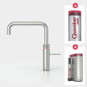 Quooker Quooker Fusion square kokendwaterkraan opbouw uitloop draaibaar met Combi reservoir & Cube reservoir RVS Quooker Fusion square kokendwaterkraan opbouw uitloop draaibaar met Combi reservoir & Cube reservoir RVS