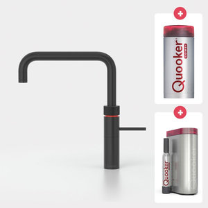 Quooker Quooker Fusion square kokendwaterkraan opbouw uitloop draaibaar met Combi+ reservoir & Cube reservoir Zwart Quooker Fusion square kokendwaterkraan opbouw uitloop draaibaar met Combi+ reservoir & Cube reservoir Zwart