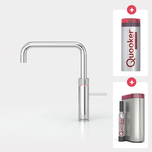 Quooker Quooker Fusion square kokendwaterkraan opbouw uitloop draaibaar met Pro3 reservoir & Cube reservoir Chroom Quooker Fusion square kokendwaterkraan opbouw uitloop draaibaar met Pro3 reservoir & Cube reservoir Chroom