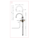 Quooker Nordic round kokendwaterkraan opbouw uitloop draaibaar met Combi+ reservoir RVS Quooker Quooker Nordic round kokendwaterkraan opbouw uitloop draaibaar met Combi+ reservoir RVS