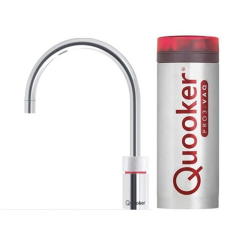 Quooker Nordic round kokendwaterkraan opbouw uitloop draaibaar met Pro3 reservoir Chroom Quooker Quooker Nordic round kokendwaterkraan opbouw uitloop draaibaar met Pro3 reservoir Chroom