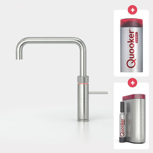 Quooker Quooker Fusion square kokendwaterkraan opbouw uitloop draaibaar met Combi+ reservoir & Cube reservoir RVS Quooker Fusion square kokendwaterkraan opbouw uitloop draaibaar met Combi+ reservoir & Cube reservoir RVS