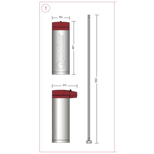 Quooker Nordic round kokendwaterkraan opbouw uitloop draaibaar met Pro3 reservoir Chroom Quooker Quooker Nordic round kokendwaterkraan opbouw uitloop draaibaar met Pro3 reservoir Chroom