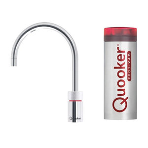 Quooker Quooker Nordic round kokendwaterkraan opbouw uitloop draaibaar met Pro3 reservoir RVS Quooker Nordic round kokendwaterkraan opbouw uitloop draaibaar met Pro3 reservoir RVS