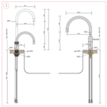 Quooker Nordic round kokendwaterkraan opbouw uittrekbare met Pro3 reservoir RVS Quooker Quooker Nordic round kokendwaterkraan opbouw uittrekbare met Pro3 reservoir RVS