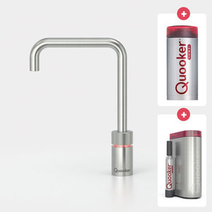 Quooker Quooker Nordic square kokendwaterkraan opbouw uitloop draaibaar met Combi reservoir & Cube reservoir RVS Quooker Nordic square kokendwaterkraan opbouw uitloop draaibaar met Combi reservoir & Cube reservoir RVS