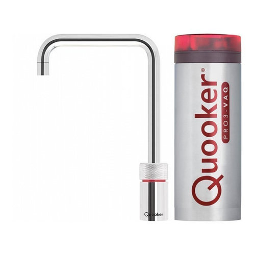 Quooker Nordic square kokendwaterkraan opbouw uitloop draaibaar met Pro3 reservoir Chroom Quooker Quooker Nordic square kokendwaterkraan opbouw uitloop draaibaar met Pro3 reservoir Chroom