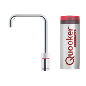 Quooker Nordic square kokendwaterkraan opbouw uitloop draaibaar met Pro3 reservoir RVS