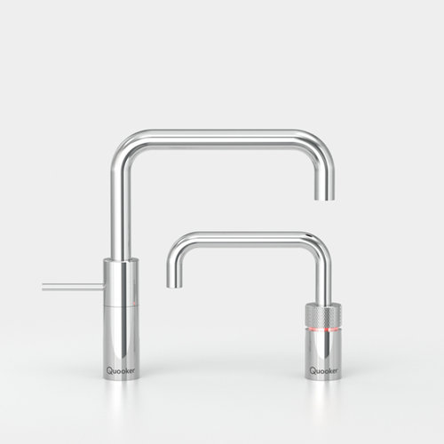 Quooker Quooker Nordic square kokendwaterkraan opbouw uittrekbare met Combi+ reservoir & Cube reservoir Chroom