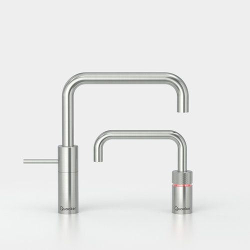 Quooker Quooker Nordic square kokendwaterkraan opbouw uittrekbare met Combi+ reservoir RVS