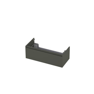 INK Wastafelonderkast - 100x45x35cm - 1 lade - greeploos - 45 graden afwerking rondom - MDF lak Mat beton groen