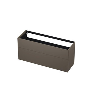 INK Push-to-open Wastafelonderkast - 140x45x65cm - 2 lades - Push-to-open - rechte opdekfronten MDF lak - taupe mat