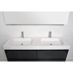 INK Wastafelonderkast - 100x45x52cm - 2 lades - greeploos - 45 graden afwerking rondom - MDF lak antraciet mat INK INK Wastafelonderkast - 100x45x52cm - 2 lades - greeploos - 45 graden afwerking rondom - MDF lak antraciet mat