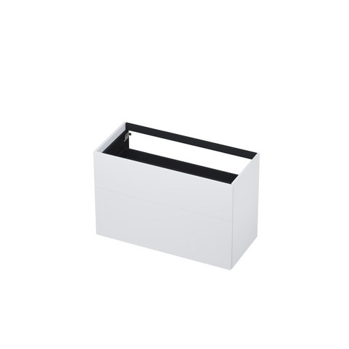 INK Push-to-open Wastafelonderkast - 100x45x65cm - 2 lades - Push-to-open - rechte opdekfronten MDF lak Mat wit INK INK Push-to-open Wastafelonderkast - 100x45x65cm - 2 lades - Push-to-open - rechte opdekfronten MDF lak Mat wit