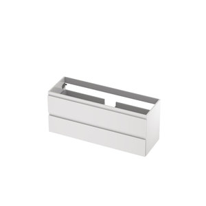 INK INK Wastafelonderkast - 120x40x52cm - 2 lades - greeploos - MDF lak wit hoogglans INK Wastafelonderkast - 120x40x52cm - 2 lades - greeploos - MDF lak wit hoogglans
